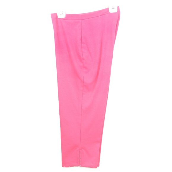 Avenue Cropped Straight-Leg Pants Set - Pink White & Black - Studded Hem Detail - Picture 6 of 12